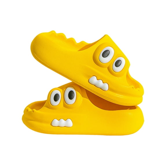 Cathalem Toddler Boy Slippers Kids Boys Girls Slides Sandals Comfort Non-Slip Beach Pool Shower Shoes Indoor Outdoor (Yellow,11.5)