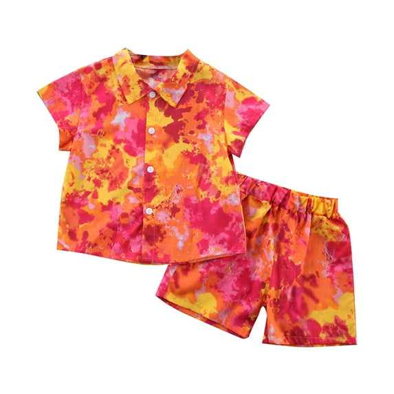 Cathalem Toddler Boys Casual Shorts Set Boys Shorts Set, Matching Shirt and Short Set for Boys, Shorts and Shirt(Red,100)