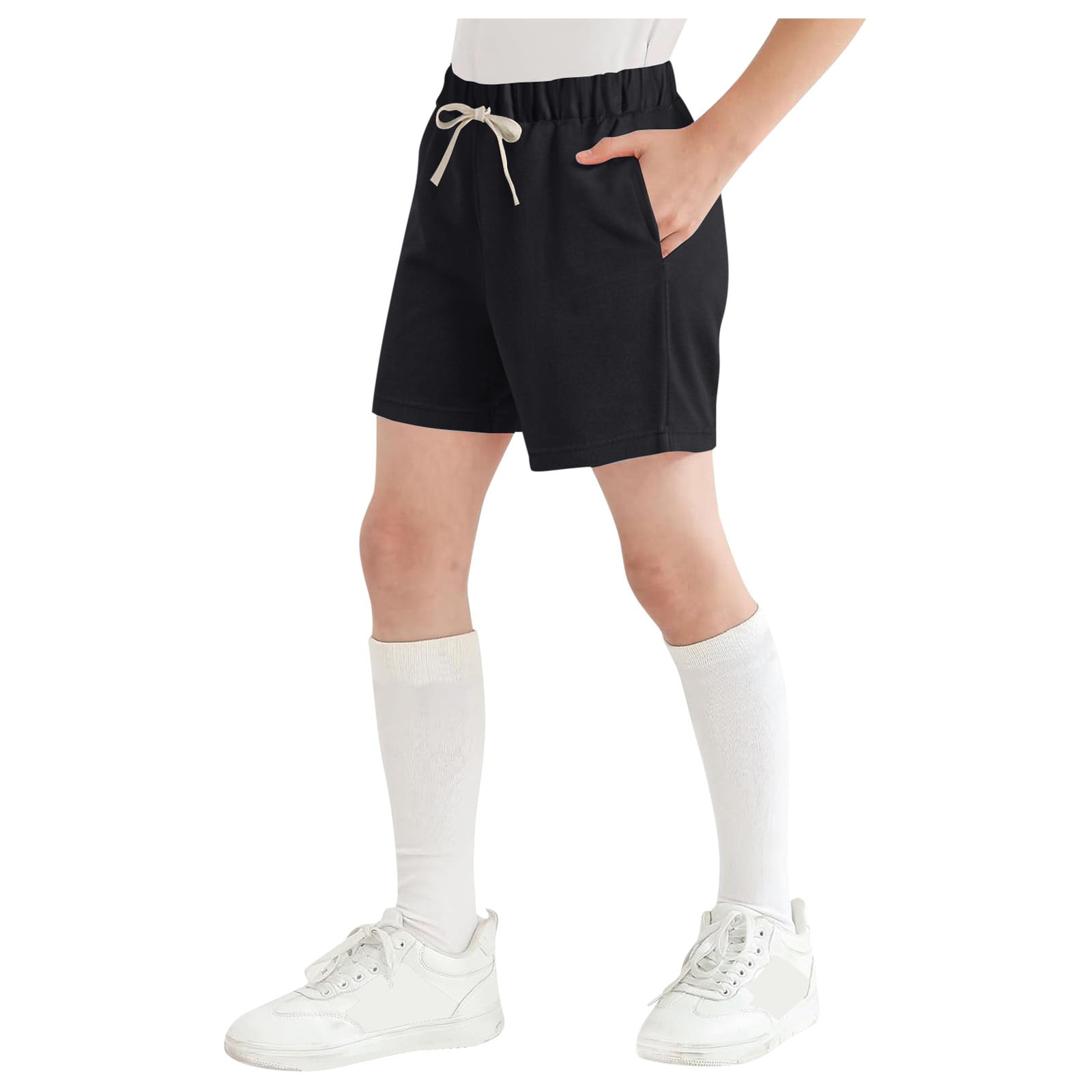 Boys Athletic Shorts With Pockets - High Waist Elastic Running Basketball Shorts, Quick-Dry Fabric For Sports, Ages 5-14