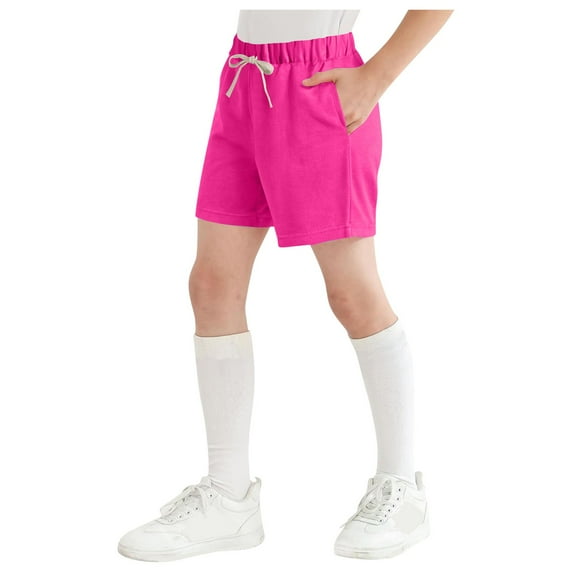 Cathalem Toddler Boys Shorts Boys Athletic Shorts Mesh Basketball Youth Apparel Kids Sports Active Gear with Pockets (Hot Pink,12-13 Years)