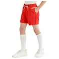 thumbnail image 1 of Cathalem Toddler Boys Shorts Boys Athletic Shorts Mesh Basketball Youth Apparel Kids Sports Active Gear with Pockets (Red,10-11 Years), 1 of 6