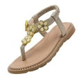 thumbnail image 1 of Cathalem Toddler Girl Sandals Girls Sandals Toddler Girls Sandals Little Girls Kids Summer Princess Shoes Toddler Sandals (Gold,8), 1 of 6