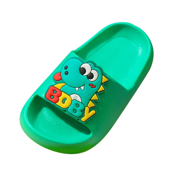 Cathalem Toddler Girl Slippers Kids Cloud Slides Boys Girls Shower Slippers Slip on Slide Sandals Non-slip Summer Beach Pool Shoes (Green,11)