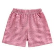 thumbnail image 1 of Cathalem Toddler Kids Baby Boy Girl Gingham Seersucker Shorts Elastic Waist Striped Shorts Summer Casual Short Pants Bottoms Red 18-24 Months, 1 of 8