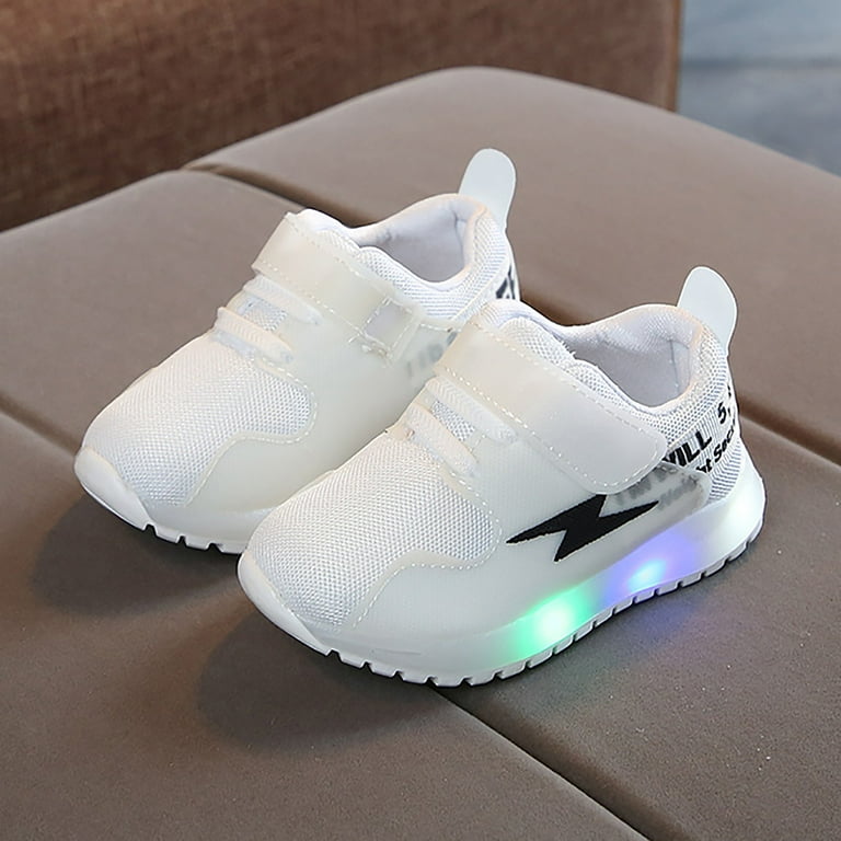 Cathalem Toddler Shoes for Boys Children Kids Girls Boys LED Light Luminous Shoes Sport Shoes Boys Size 11 Shoes White 3.5 Years Walmart