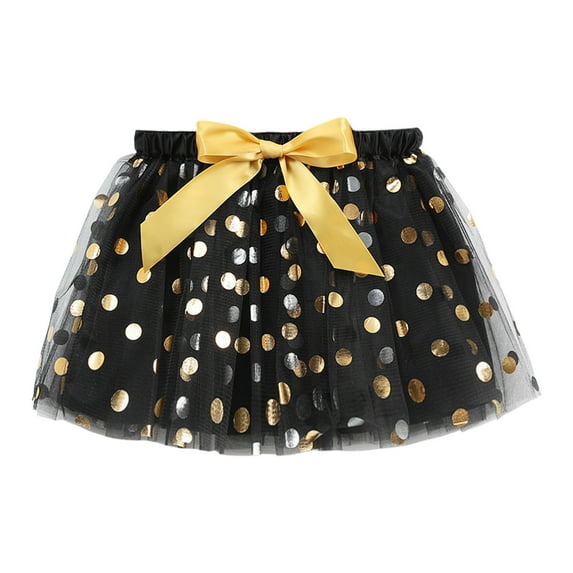 Cathalem Toddler Skirt Kids Toddler Baby Girls Spring Summer Colorful Princess Skirts (Black,4-6 Years)