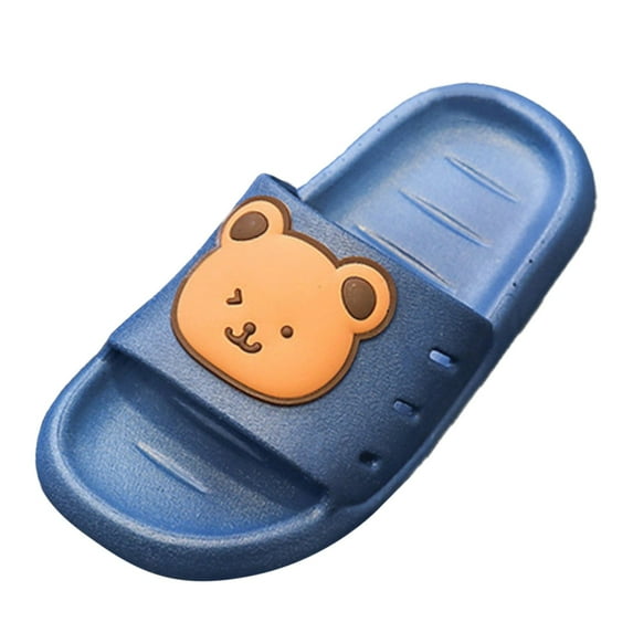 Cathalem Toddler Slippers Boys Kids Cloud Slides Boys Girls Shower Slippers Slip on Slide Sandals Non-slip Summer Beach Pool Shoes (Blue,14)