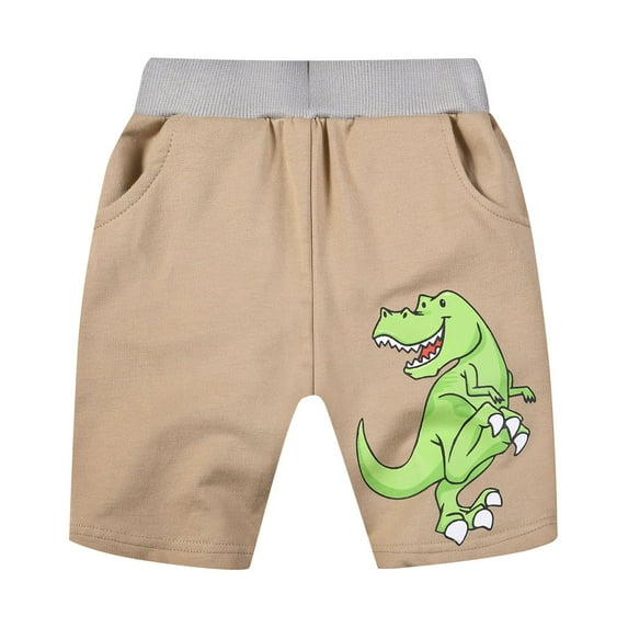 Cathalem Toddler Soccer Shorts Boys Toddler Baby Boys Shorts with Drawstring Boys Summer Shorts Pull On Active Jogger Shorts for Boys (Khaki,6-7 Years)