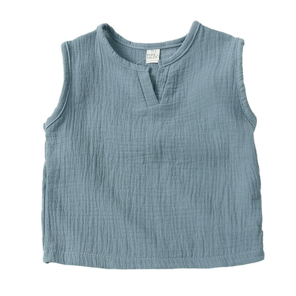 Cathalem Toddler Tank Tops Toddler Boy V Neck Tank Tops-Solid Color Undershirt Little Boys Casual Summer Clothing (Light Blue,6-12 Months)