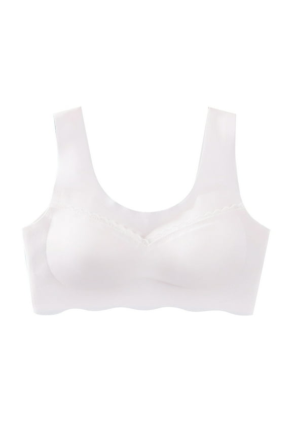 Toddler Underwear Girls Bra, Girls Training Bra Cotton Bralette Seamless Crop Bras (White,XL)