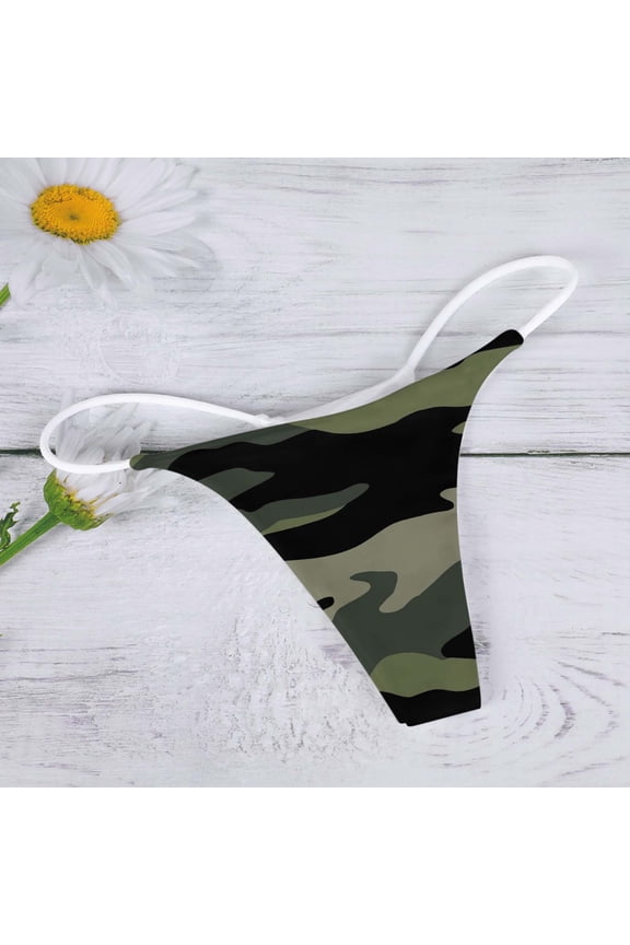 Vs Underwear Set G String Thongs For Women Lace Low Rise Underwear For Ladies T Back Tanga Vintage Boy's Briefs Underpants Army Green Medium