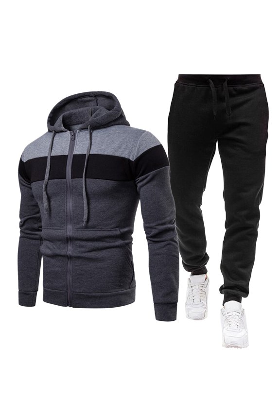 Walking Suits for Men Mens 2 Pieces Tracksuit Sets Hoodies Sweatsuit Long Sleeve Sweatshirts and Pants Outfits Jogger Sets (A,M)