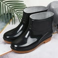 thumbnail image 1 of Cathalem Wide Foot Winter Boots for Women Waterproof Low Heeled Buckle Middle Boots Shoe Rain Toe Extra Wide with Boots Women Black 7, 1 of 4