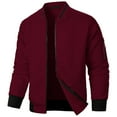 thumbnail image 1 of Cathalem Windbreaker Jackets for Men Mens Lightweight Jacket Casual Bomber Jacket Varsity Coat (Wine,L), 1 of 6