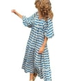 thumbnail image 1 of Cathalem Women Boho Floral Puff Sleeve Tiered Maxi Dress Casual Layered Loose Vacation Beach Long Dress(Blue,M), 1 of 7
