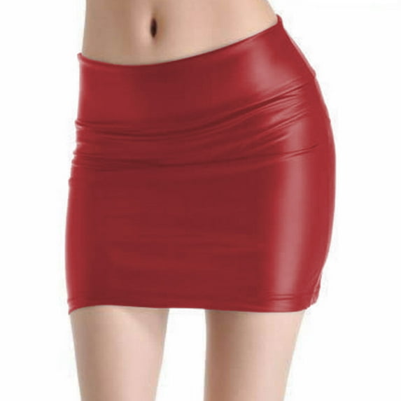 Cathalem Women Flowy Skirts Trendy A-line Mini Skirt Elegant High Waist Skirts Skirts for Women Work Mini(Red,XL)