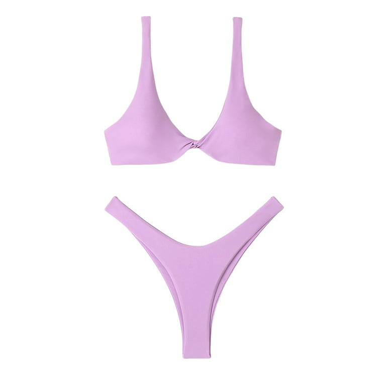 Cathalem Women's 2 Piece Bikini Sets Swimsuits Bathing Suits Bathing Suit  for Women 2 Piece Bikini(Purple,M)