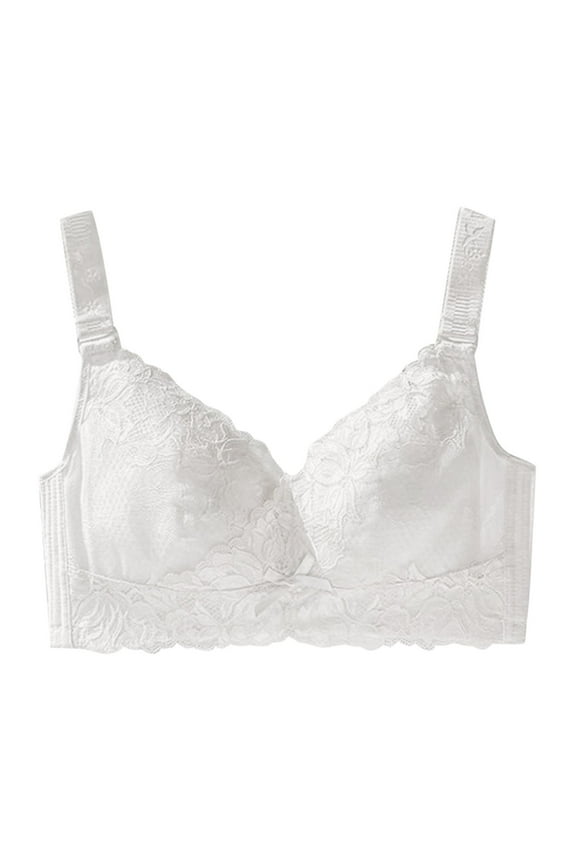 Women's Full Coverage, Plus Size Lingerie Inspired Retro Bra Womens Bras Support(White,42)
