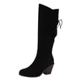 thumbnail image 1 of Cathalem Women's Keen-High Boots Female Shoes Adult High Boots Women No Heel Women High Heel Boots Fashionable New Pattern Simple Solid Color Knee High Boots Women Size 11 (Black, 8.5), 1 of 7