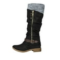 thumbnail image 1 of Cathalem Women's Keen-High Boots Female Shoes Adult Womens Wedge Boots Size Flat High Colors Shoes Large Boots Women's Zipper Leisure Heels Mixed Womens Boots High Heels (Black, 8), 1 of 3