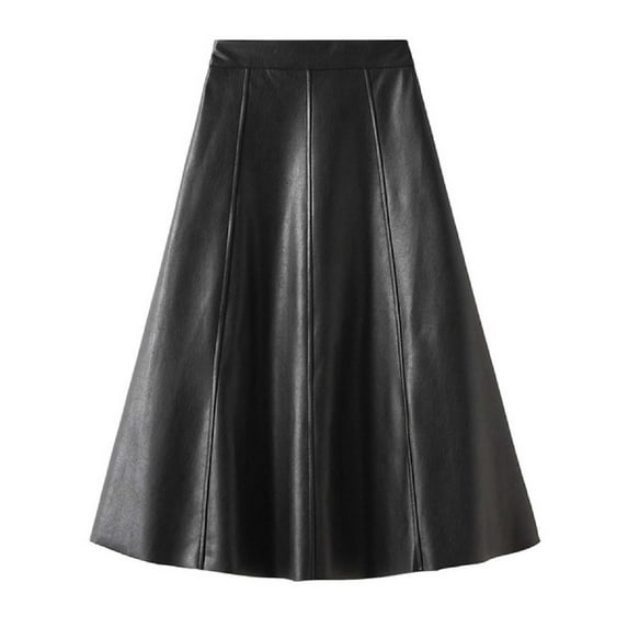 Cathalem Women's Office Work Skirt Stretch High Waist Below Knee for Business Casual Skirts for Women Summer(Black,XL)