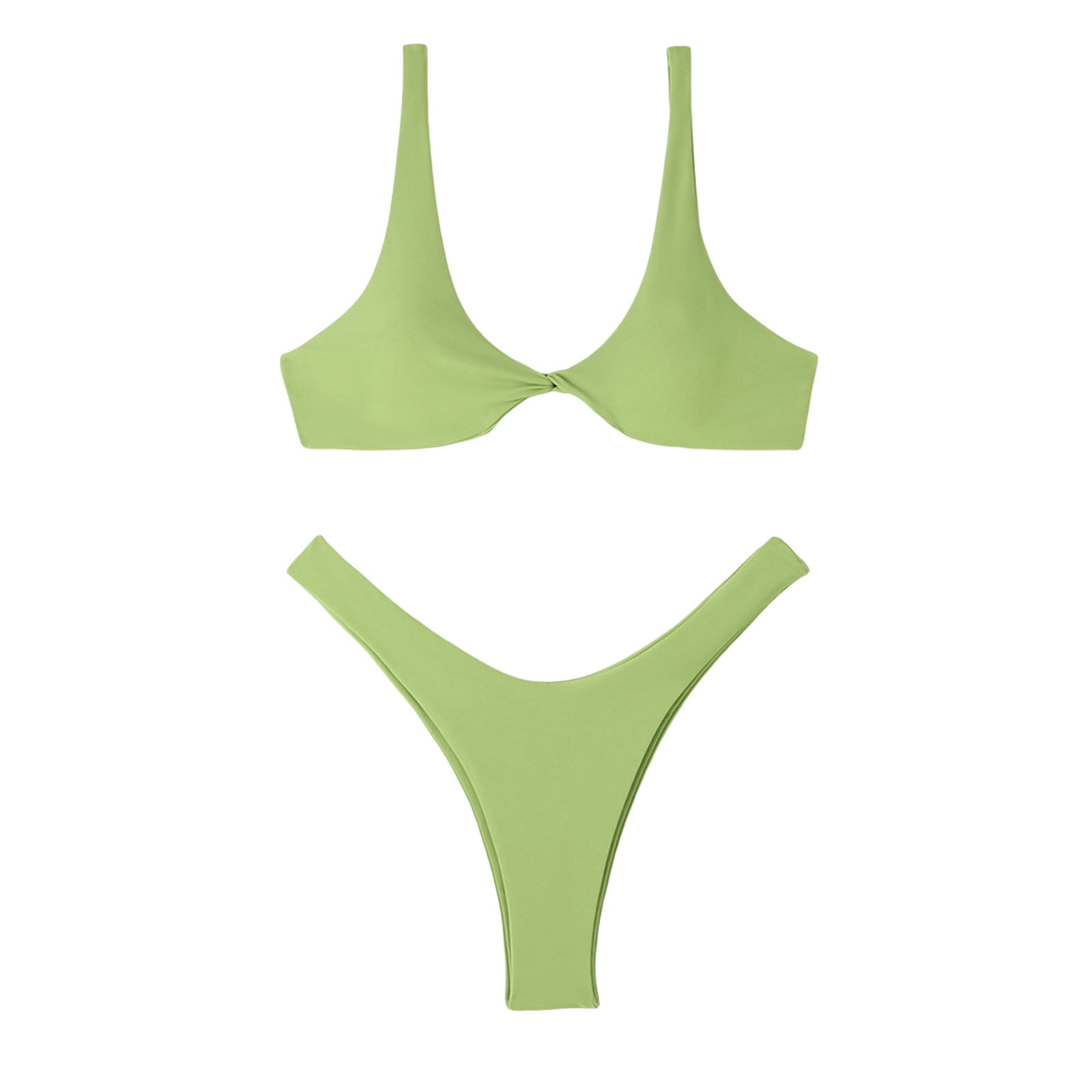Cathalem Women's Print Bikini Bathing Suit 2 Piece Swimsuits Bathing Suit  for Women 2 Piece Bikini(Green,S)