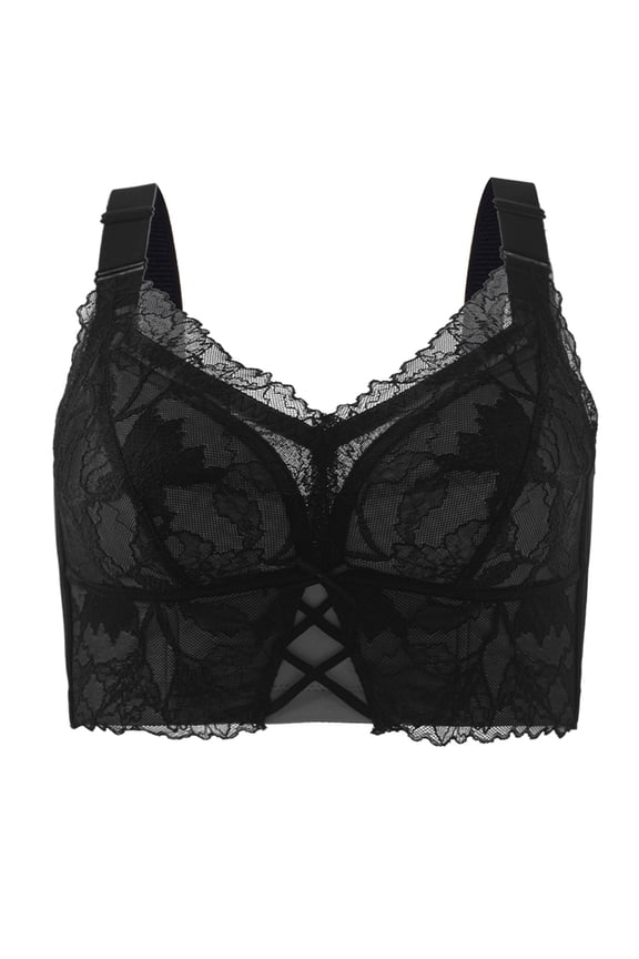 Women's Push Up Bra,Full-Coverage Bra,Hide Back Fat Deep Cup Bra,T-Shirt Bra,Sculpting Uplift Bra Womens Bras Soft(Black,95E)