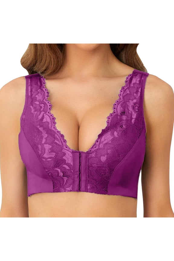 Women's Push up Support Bra Hide Back Fat Deep Cup T-Shirt Bra Womens Bras Push Up(Purple,L)