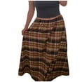 thumbnail image 1 of Cathalem Plus Size Skirt Womens High Waist Polka Dot Pleated Skirt Maxi Swing Skirt (Khaki,S), 1 of 4