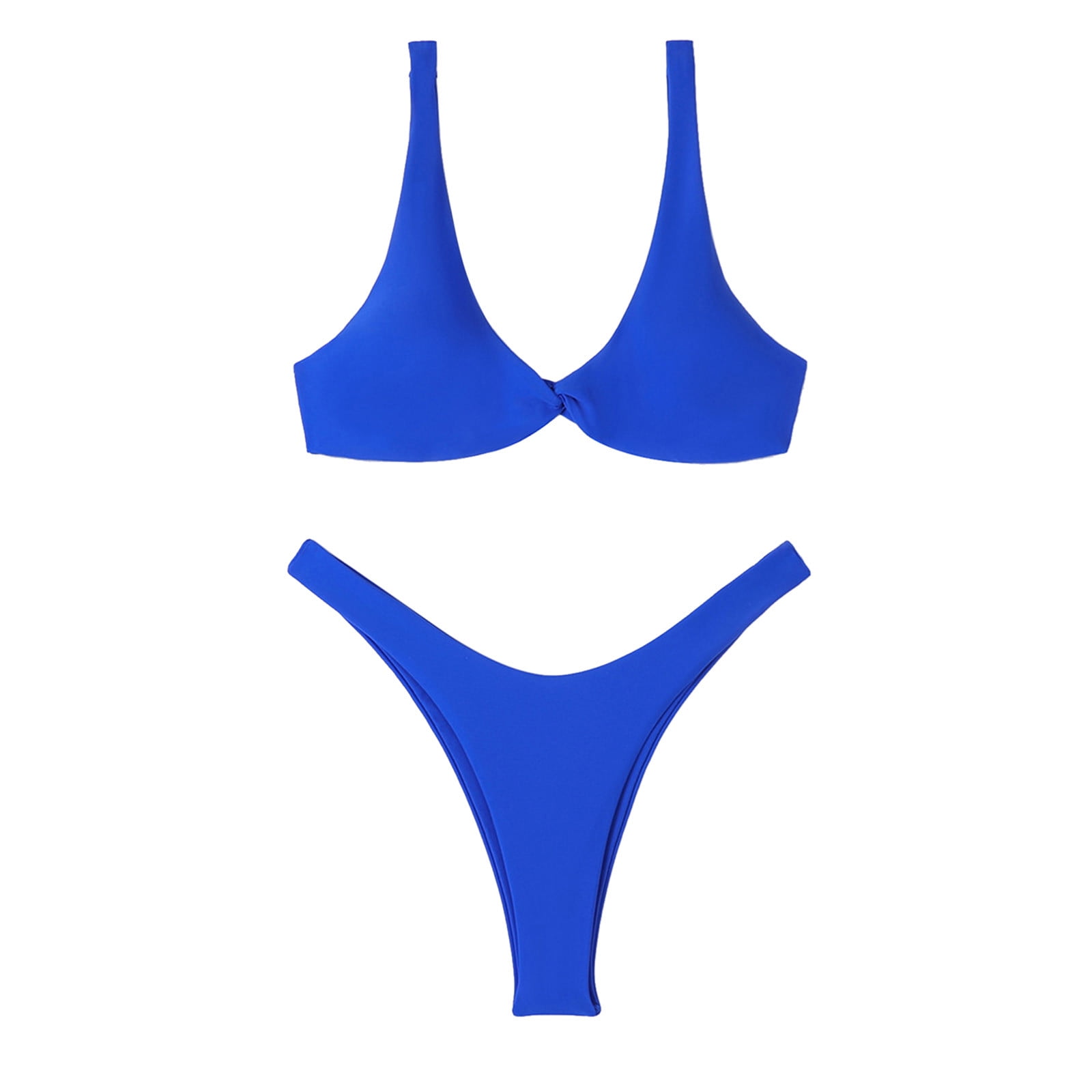 Cathalem Women's Two Piece Bikini Swimsuit Bathing suit Cute Bathing Suits  for Women(Blue,L)