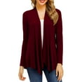 thumbnail image 1 of Cathalem Womens Casual Lightweight Long Sleeve Cardigan Soft Drape Open Front Fall Dusters (Red,M), 1 of 3