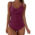 thumbnail image 1 of Cathalem Womens One Piece Swimsuits Athletic Women's One Piece Swimsuit Tummy Control Swimsuits Bathing Suits Swimwear(Purple,L), 1 of 5
