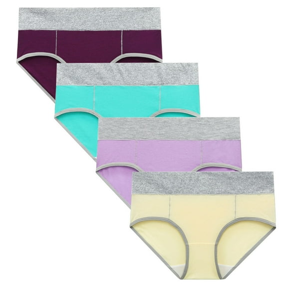 Cathalem Womens Panties Women's Cotton Underwear High Waist Stretch Briefs Soft Underpants Breathable Ladies Panties 4 Pack Multicolor XXL
