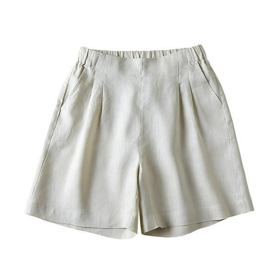 Cathalem Womens Plus Size Shorts Loose Fit Women's Shorts Women Plus Size Shorts with Pockets(White,M)