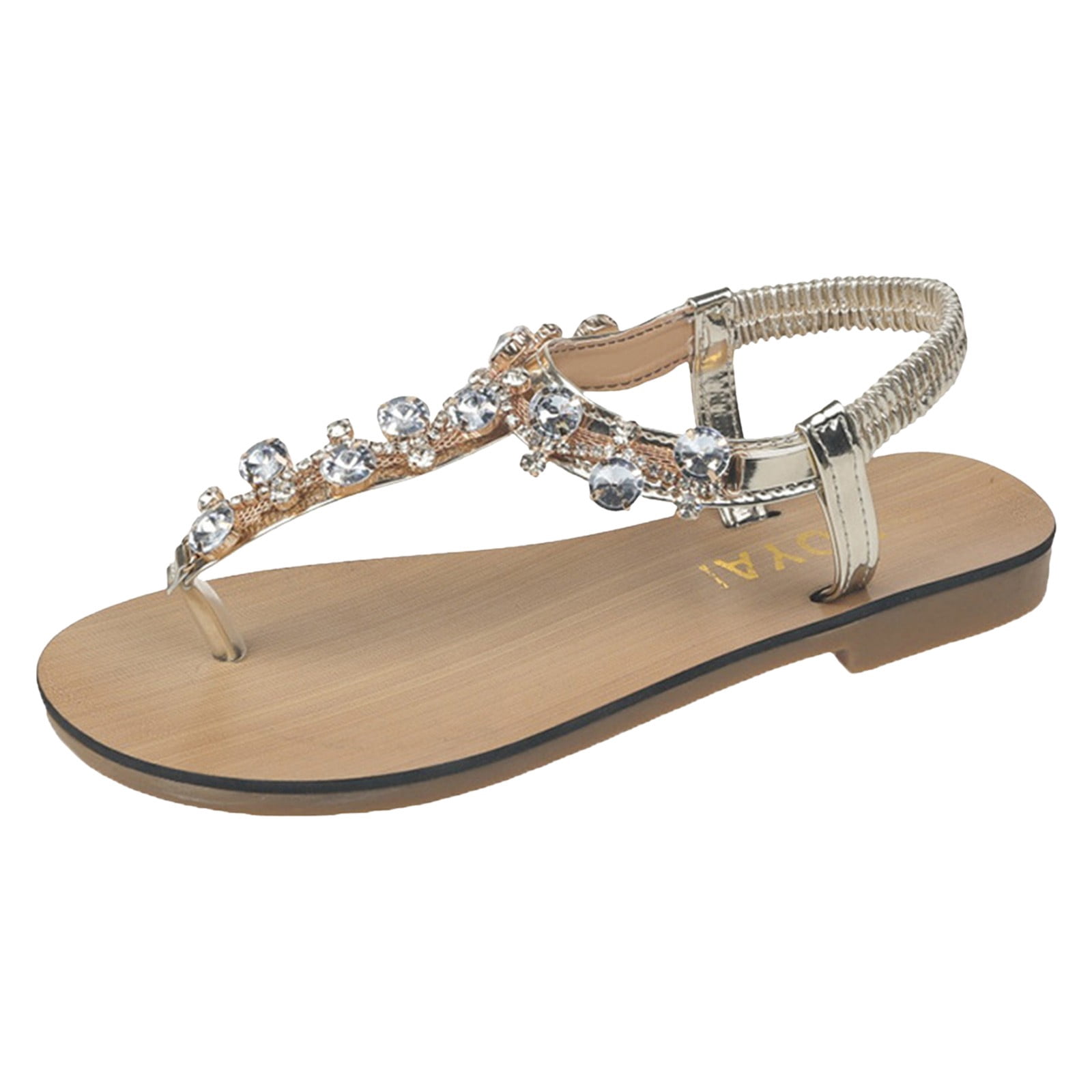 Cathalem Womens Slip On Flip Flops Summer Flat Sandals Ladies Casual Flip Flops(Silver,40)
