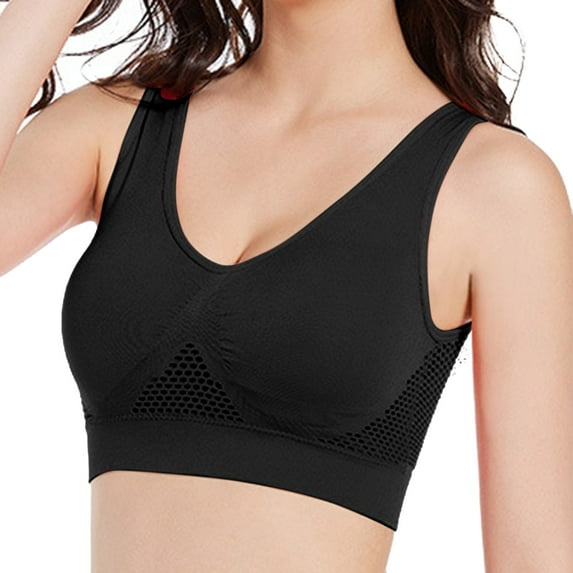 Cathalem Womens Sports Bras Running Sports Bras for Women Padded Workout Yoga Gym Fitness Bra Medium Support(Black,XXXXXXL)