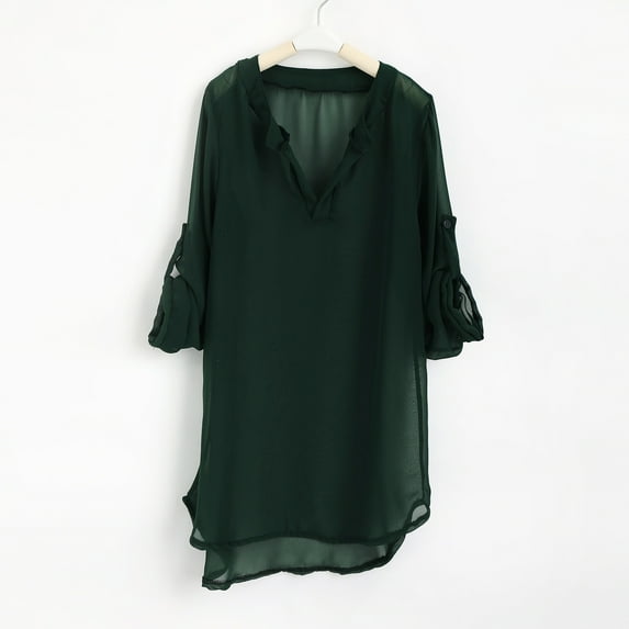 Cathalem Womens Swimsuit Cover-ups The Strokes Top Little Girl's Kids Swimsuit Beach Cover Up For Girl Chiffon Shirt Bikini Beachwear Bathing Bra Camisoles Army Green 10-11 Years