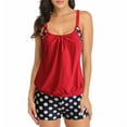 thumbnail image 1 of Cathalem Womens Swimsuits Sports Bra Bathing Suit Top Women Plus Size Dot Print Strappy Back Tankini plus Size Bathing Suits Women with Underwire Red X-Large, 1 of 5