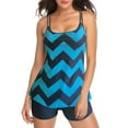 thumbnail image 1 of Cathalem Womens Swimsuits Supportive Swimsuits for Women Women Plus Size Vintage Print Strappy Back Tankini Set Two plus Sized Women's Swimsuits Sky Blue 5X-Large, 1 of 5