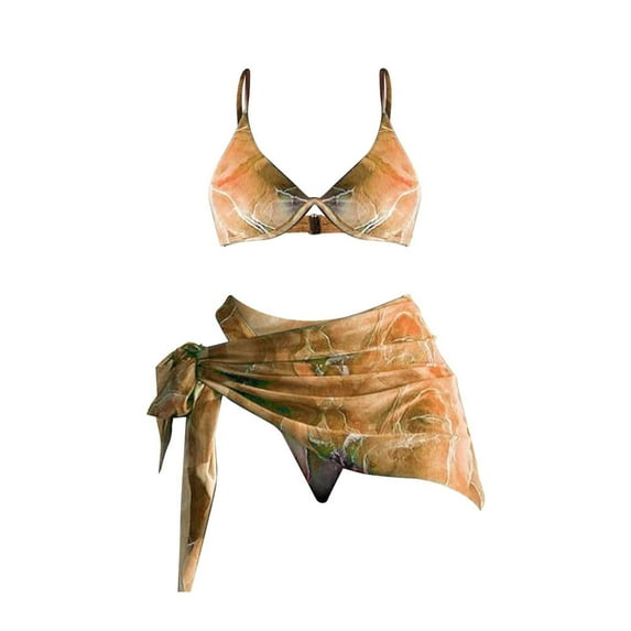 Cathalem Womens Two Piece Swimsuit 2 Piece Bikini Set V Neck Cutout Swimsuit High Waisted Textured Ruched 2025 Summer Beach Swim Bathing Suits (Yellow,M)