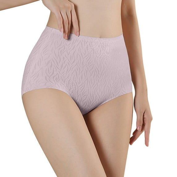 Cathalem Womens Underwear Plus Size Women’s Seamless Bikini Underwear, No Show Panties(Purple,L)