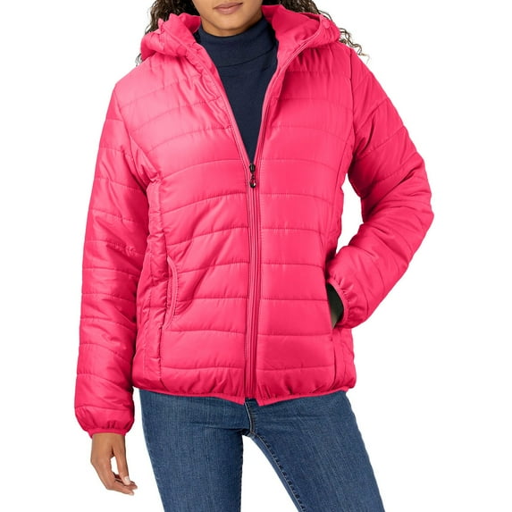 Cathalem Womens Winter Coats Women Jacket - Packable Quilted Puffer Coat – Casual Jacket for Women (Hot Pink,XXL)