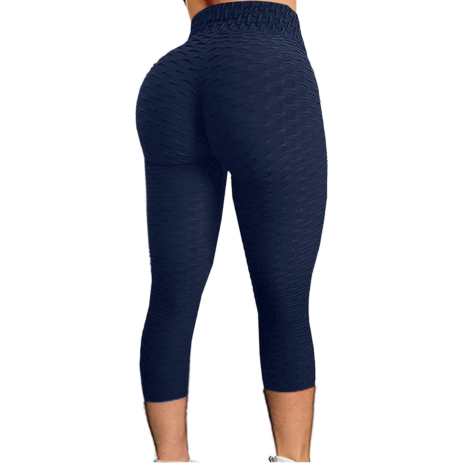 Cathalem Yoga Pants for Women Petite Length Exercise Yoga Waist Bubble  Running Yoga Pants for Women Tall Length Mesh Lift Pants Blue X-Large 