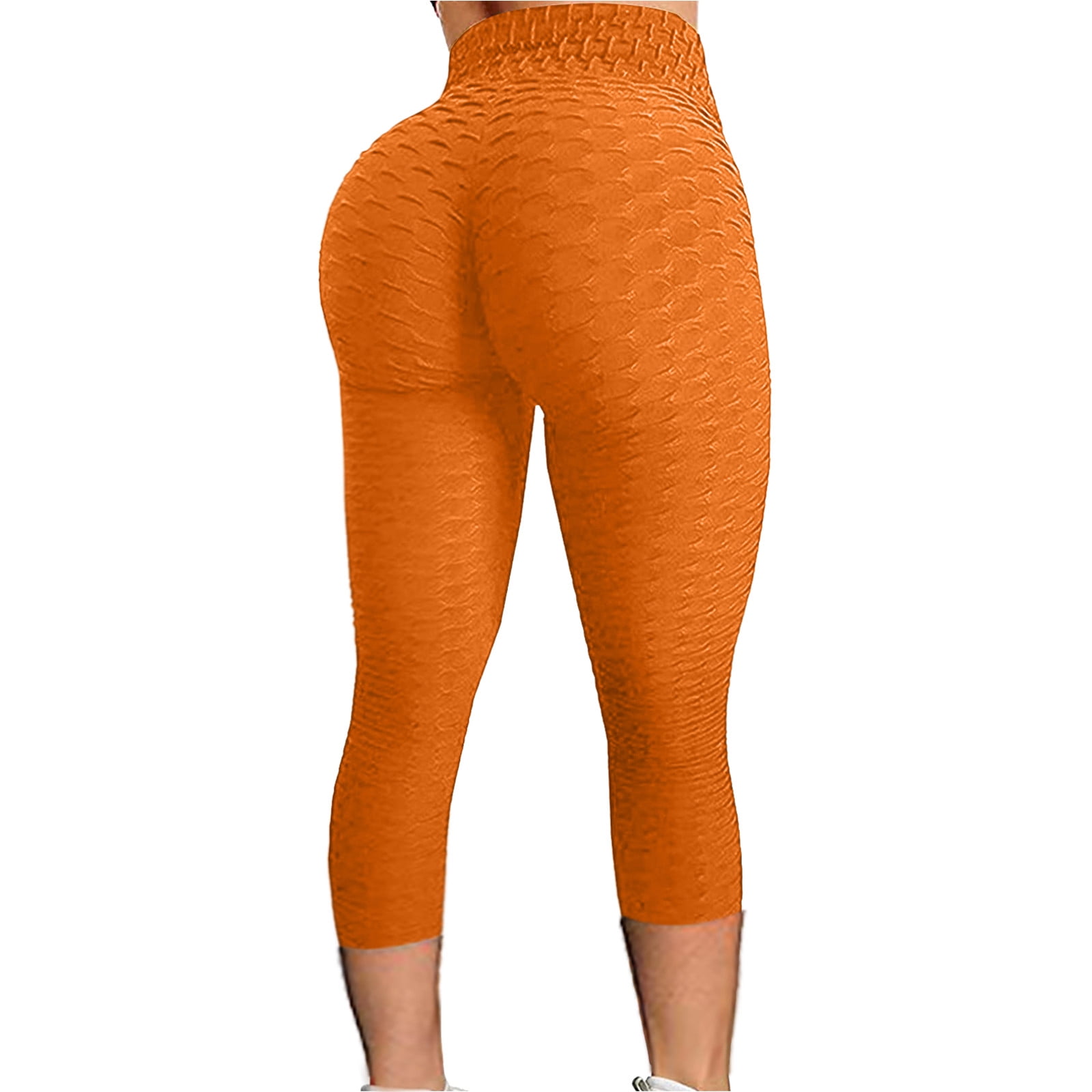 Cathalem Yoga Pants for Women Petite Length Exercise Yoga Waist Bubble  Running Yoga Pants for Women Tall Length Mesh Lift Pants Pink X-Large 