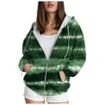 thumbnail image 1 of Cathalem Zip Up Hoodie Women Oversized Y2k Sweatshirt Casual Long Sleeve Fleece Jacket Lightweight Fall Hoodies with Pockets (Green,M), 1 of 6