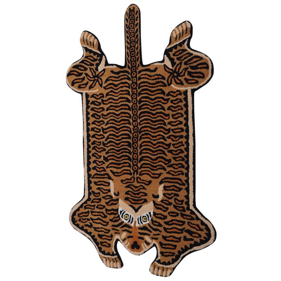 Cathay-Spice Tibetan Leopard Wool Yogic Asana Mat from Mirzapur