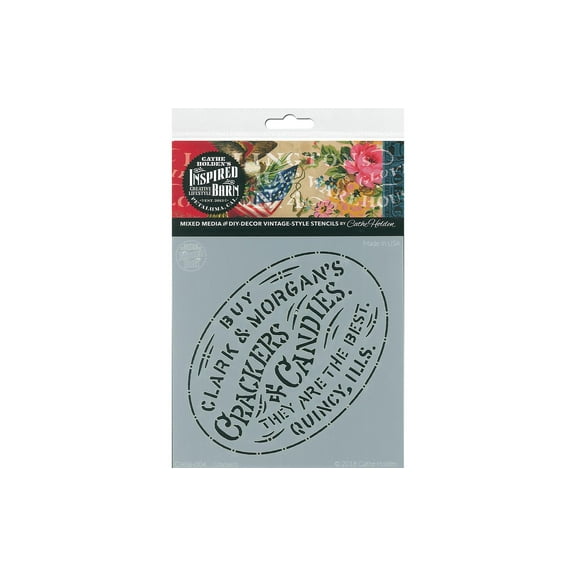 Cathe Holden Inspired Barn Stencil 6" Crackers