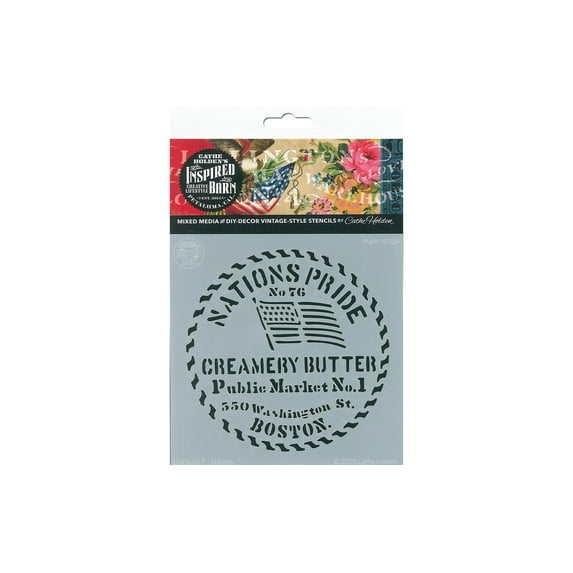 Cathe Holden Inspired Barn Stencil 6" Nations