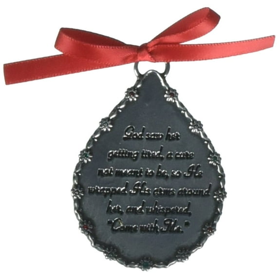 Cathedral Art CO515 God Saw Her Getting Tired Teardrop Memorial Ornament, 2-3/4-Inch