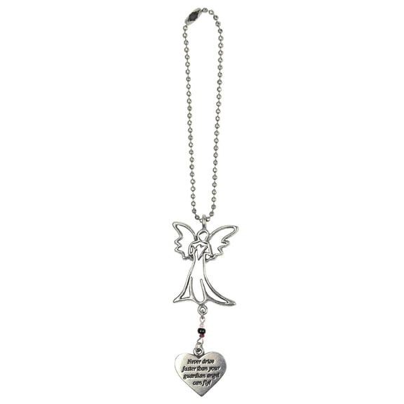 Cathedral Art KT230 Never Drive Faster Angel Ball Chain Car Charm